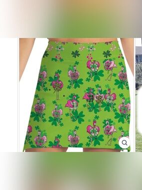 Skort Obsession ST. PADDY'S FLAMINGOS GREEN SKORT